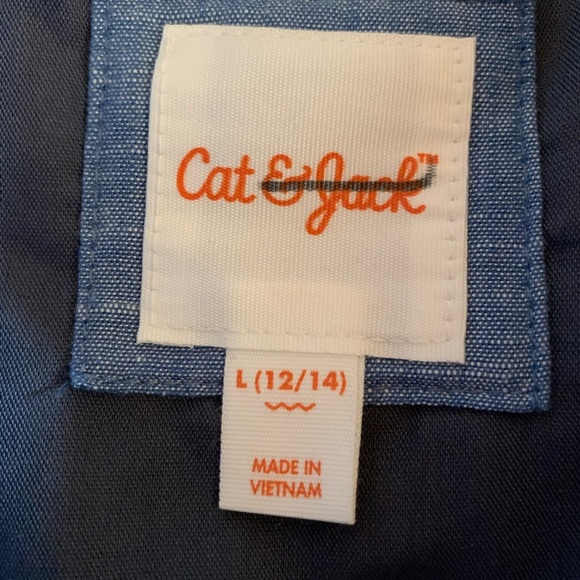 NWOT Denim Zip Up Varsity Blue Jacket w Thick Lining Kids L (12/14) - Picture 7 of 9